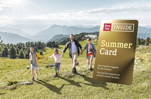 We are a partner lodging of the Summer Card. Your Ötztal holiday is packed with great benefits! We are happy to privide you with the Ötztal Inside Guide, your personal travel companion for Ötztal. Your Summer Card is also already included directly on your smartphone.